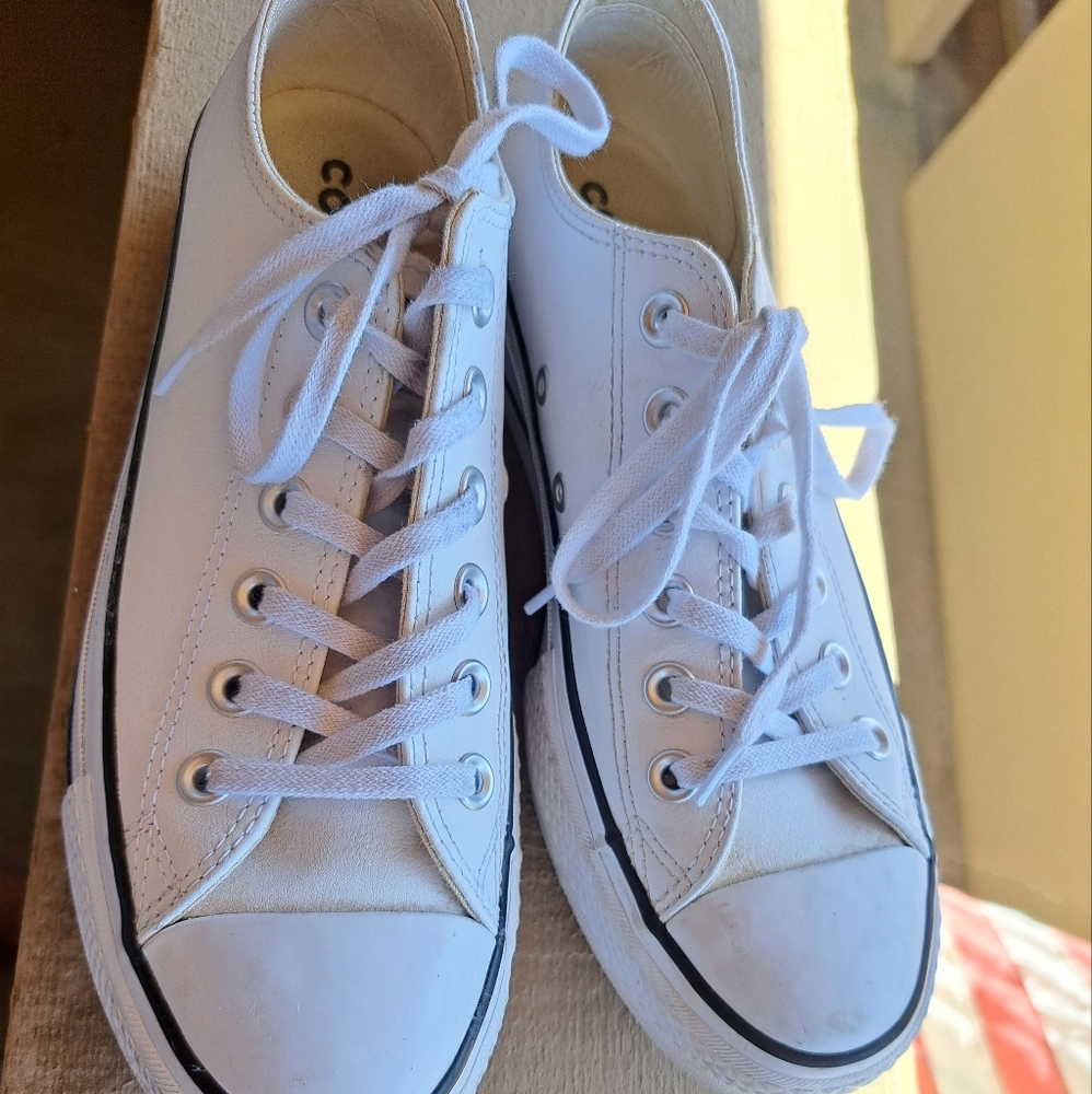 Platform leather converse